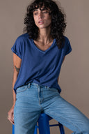 T-shirt Emi Délavé - Cobalt