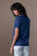 T-shirt Maribel Délavé - Cobalt