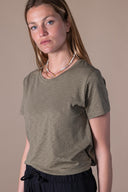 T-shirt Maribel - Olive Flamme