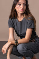 T-shirt Maribel Délavé - Anthracite