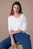 T-shirt Prune - Ivoire