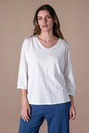 T-shirt Prune - Ivoire