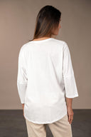 T-shirt Prune - Blanc