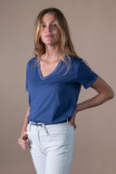 Romy Distressed T-shirt - Cobalt