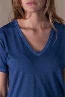 Romy Distressed T-shirt - Cobalt