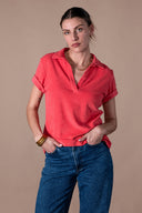 Yvette Polo Shirt - Cherry