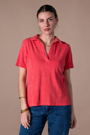 Yvette Polo Shirt - Cherry