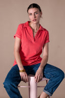 Yvette Polo Shirt - Cherry