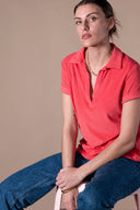 Yvette Polo Shirt - Cherry